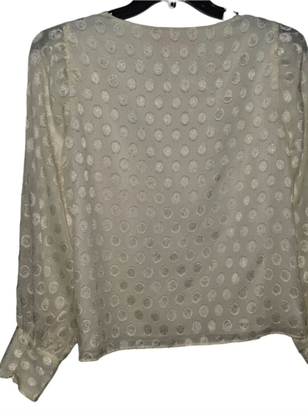 Lilly Pulitzer Cleme Blouse Off White Long Sleeve Size Medium - Picture 3 of 7
